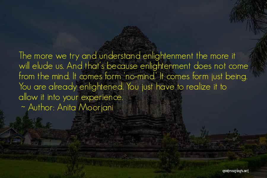 Anita Moorjani Quotes: The More We Try And Understand Enlightenment The More It Will Elude Us. And That's Because Enlightenment Does Not Come