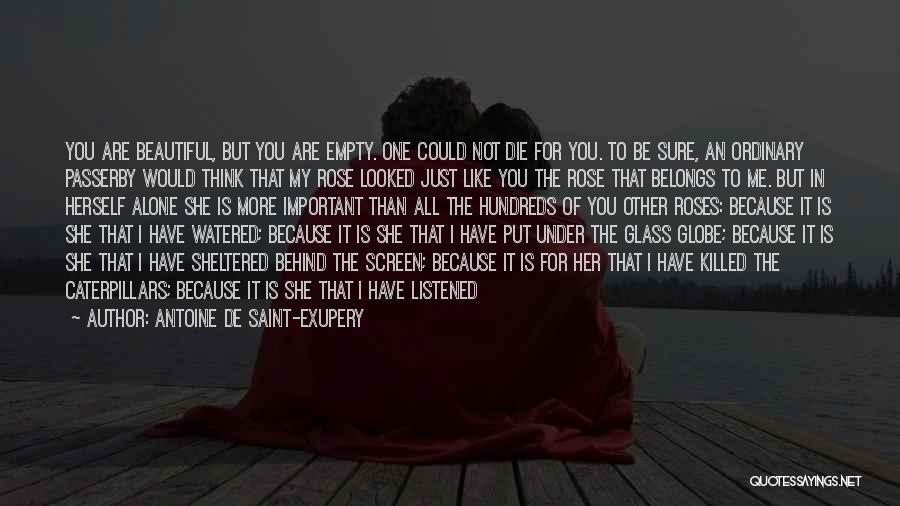 Antoine De Saint-Exupery Quotes: You Are Beautiful, But You Are Empty. One Could Not Die For You. To Be Sure, An Ordinary Passerby Would