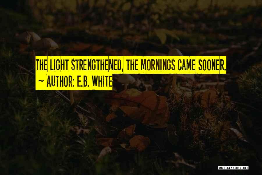 E.B. White Quotes: The Light Strengthened, The Mornings Came Sooner.