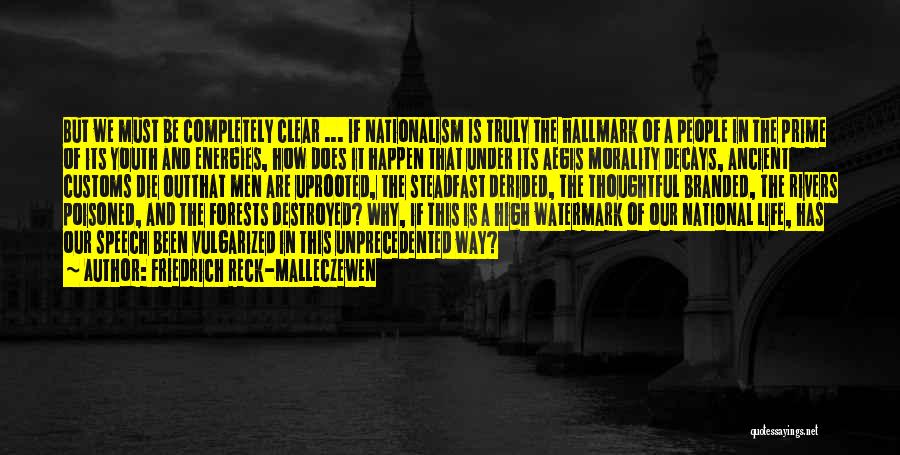 Friedrich Reck-Malleczewen Quotes: But We Must Be Completely Clear ... If Nationalism Is Truly The Hallmark Of A People In The Prime Of