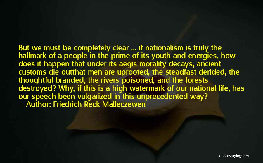 Friedrich Reck-Malleczewen Quotes: But We Must Be Completely Clear ... If Nationalism Is Truly The Hallmark Of A People In The Prime Of