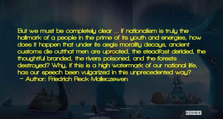 Friedrich Reck-Malleczewen Quotes: But We Must Be Completely Clear ... If Nationalism Is Truly The Hallmark Of A People In The Prime Of