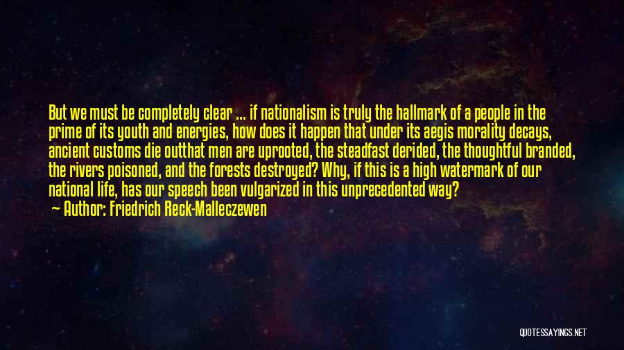 Friedrich Reck-Malleczewen Quotes: But We Must Be Completely Clear ... If Nationalism Is Truly The Hallmark Of A People In The Prime Of