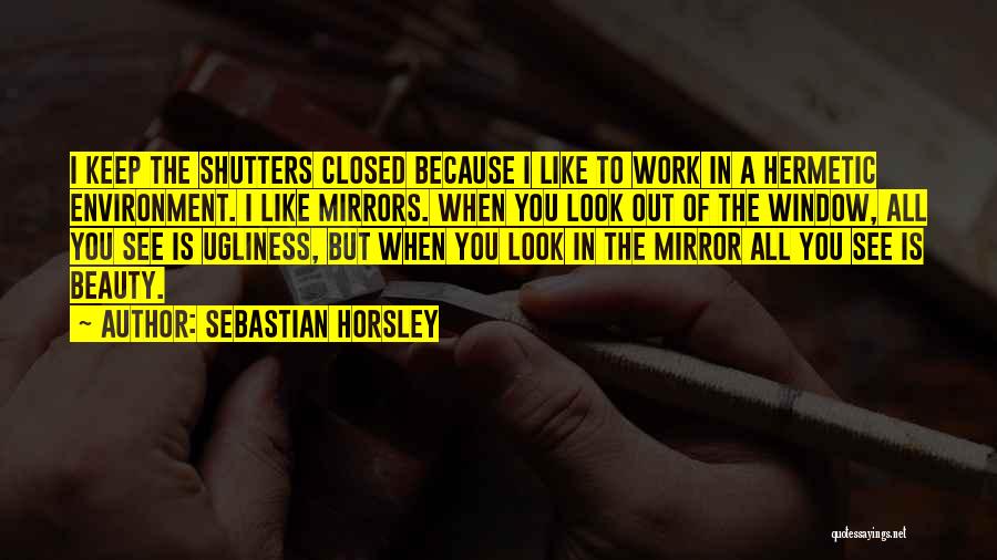 Sebastian Horsley Quotes: I Keep The Shutters Closed Because I Like To Work In A Hermetic Environment. I Like Mirrors. When You Look