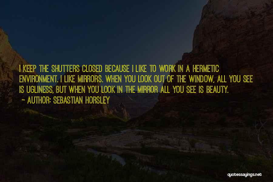 Sebastian Horsley Quotes: I Keep The Shutters Closed Because I Like To Work In A Hermetic Environment. I Like Mirrors. When You Look