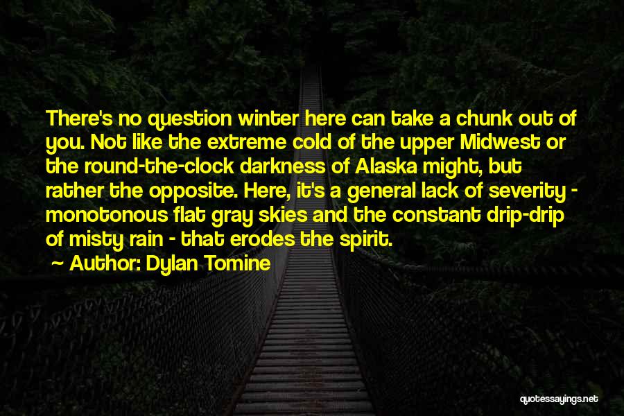 Dylan Tomine Quotes: There's No Question Winter Here Can Take A Chunk Out Of You. Not Like The Extreme Cold Of The Upper