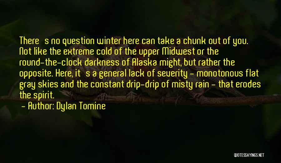 Dylan Tomine Quotes: There's No Question Winter Here Can Take A Chunk Out Of You. Not Like The Extreme Cold Of The Upper