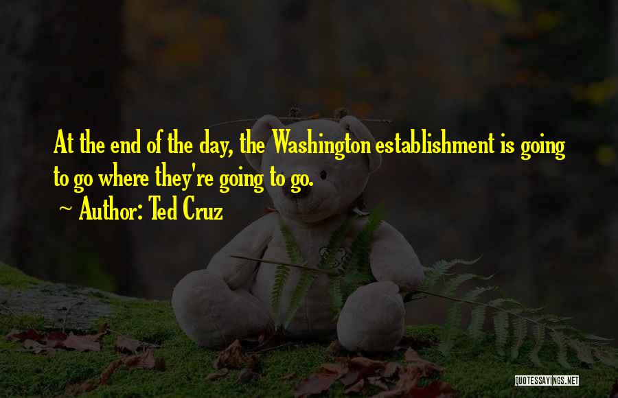 Ted Cruz Quotes: At The End Of The Day, The Washington Establishment Is Going To Go Where They're Going To Go.