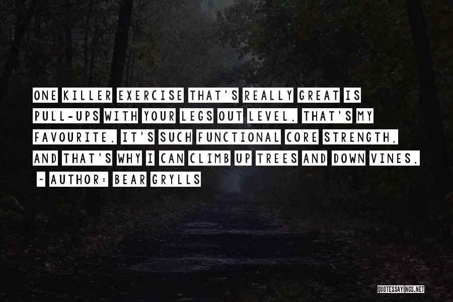 Bear Grylls Quotes: One Killer Exercise That's Really Great Is Pull-ups With Your Legs Out Level. That's My Favourite. It's Such Functional Core