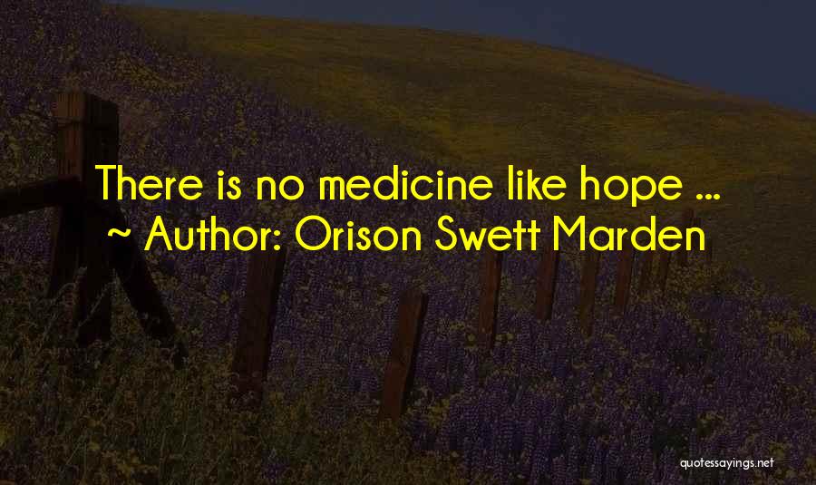 Orison Swett Marden Quotes: There Is No Medicine Like Hope ...
