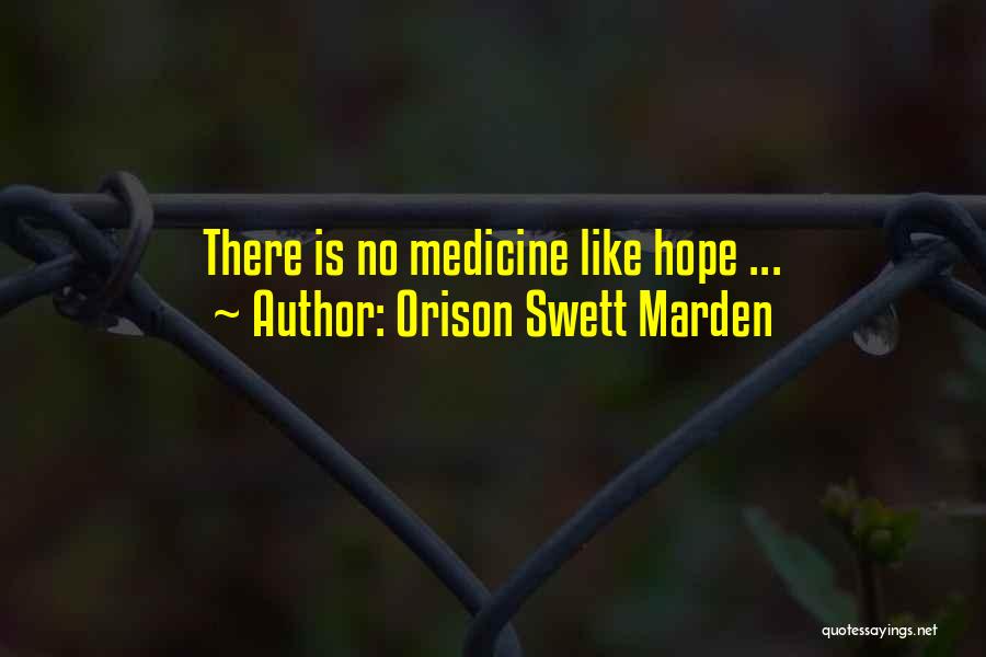 Orison Swett Marden Quotes: There Is No Medicine Like Hope ...