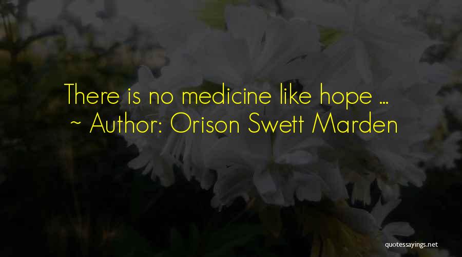 Orison Swett Marden Quotes: There Is No Medicine Like Hope ...