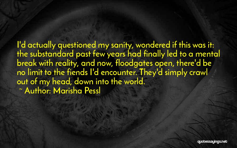 Marisha Pessl Quotes: I'd Actually Questioned My Sanity, Wondered If This Was It: The Substandard Past Few Years Had Finally Led To A