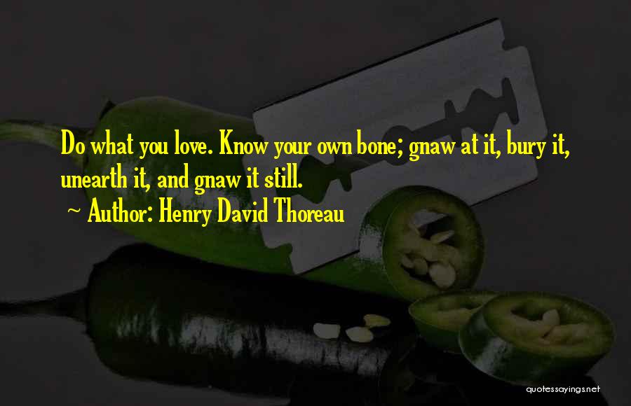 Henry David Thoreau Quotes: Do What You Love. Know Your Own Bone; Gnaw At It, Bury It, Unearth It, And Gnaw It Still.