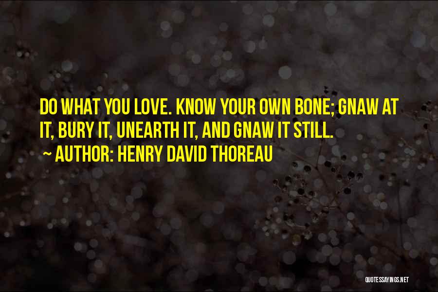 Henry David Thoreau Quotes: Do What You Love. Know Your Own Bone; Gnaw At It, Bury It, Unearth It, And Gnaw It Still.