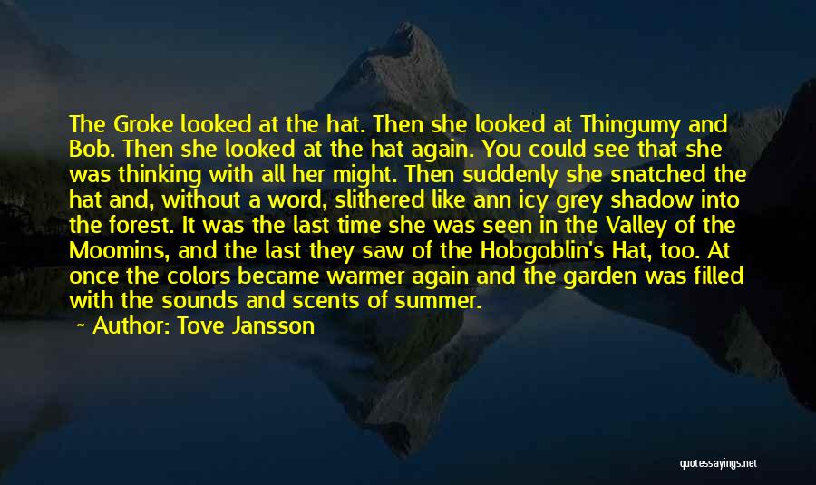 Tove Jansson Quotes: The Groke Looked At The Hat. Then She Looked At Thingumy And Bob. Then She Looked At The Hat Again.