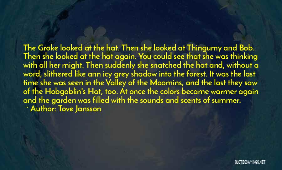 Tove Jansson Quotes: The Groke Looked At The Hat. Then She Looked At Thingumy And Bob. Then She Looked At The Hat Again.