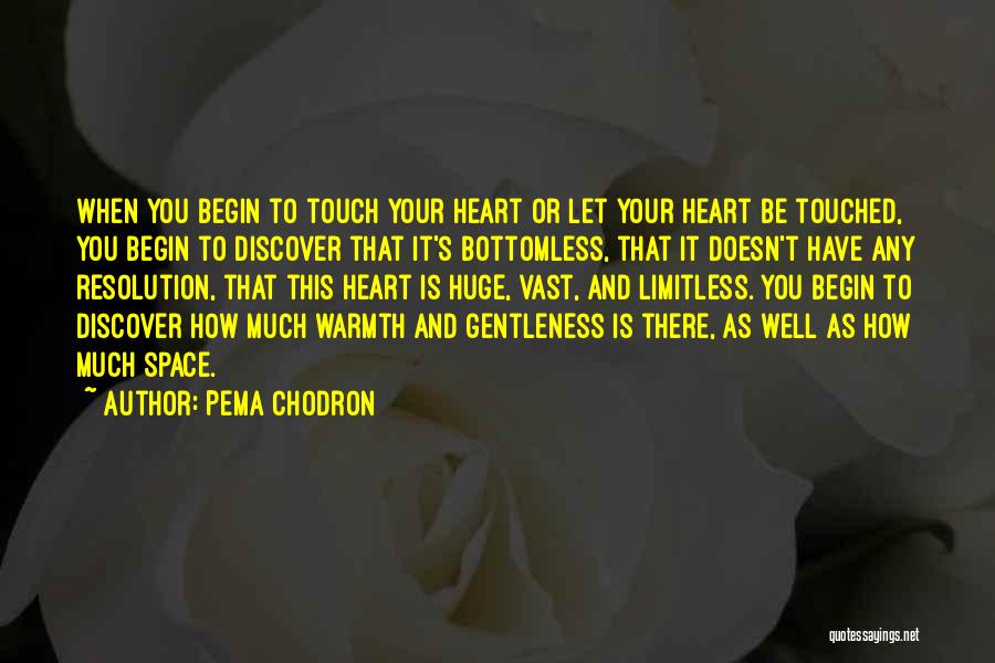 Pema Chodron Quotes: When You Begin To Touch Your Heart Or Let Your Heart Be Touched, You Begin To Discover That It's Bottomless,