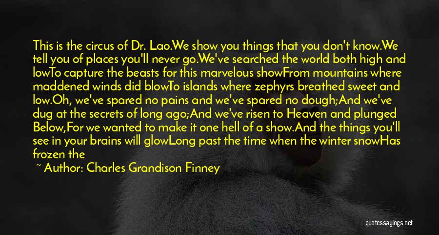 Charles Grandison Finney Quotes: This Is The Circus Of Dr. Lao.we Show You Things That You Don't Know.we Tell You Of Places You'll Never