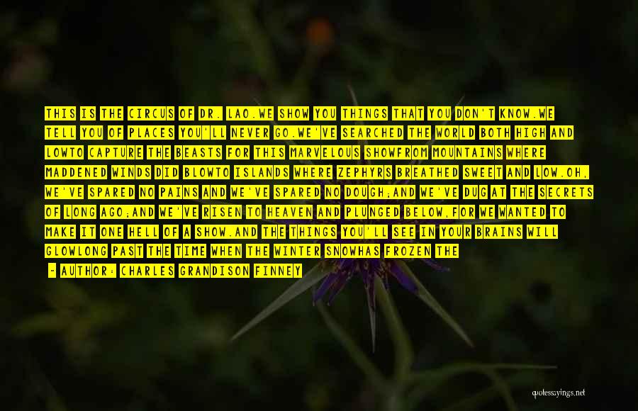 Charles Grandison Finney Quotes: This Is The Circus Of Dr. Lao.we Show You Things That You Don't Know.we Tell You Of Places You'll Never
