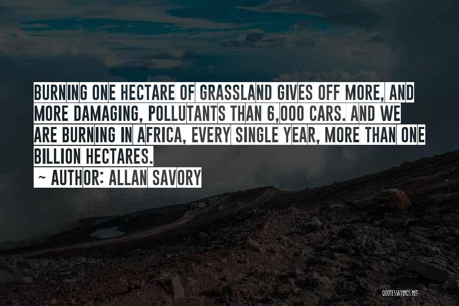 Allan Savory Quotes: Burning One Hectare Of Grassland Gives Off More, And More Damaging, Pollutants Than 6,000 Cars. And We Are Burning In