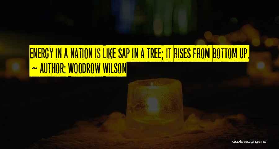 Woodrow Wilson Quotes: Energy In A Nation Is Like Sap In A Tree; It Rises From Bottom Up.