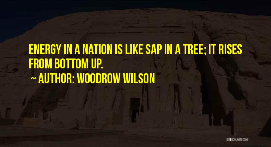 Woodrow Wilson Quotes: Energy In A Nation Is Like Sap In A Tree; It Rises From Bottom Up.