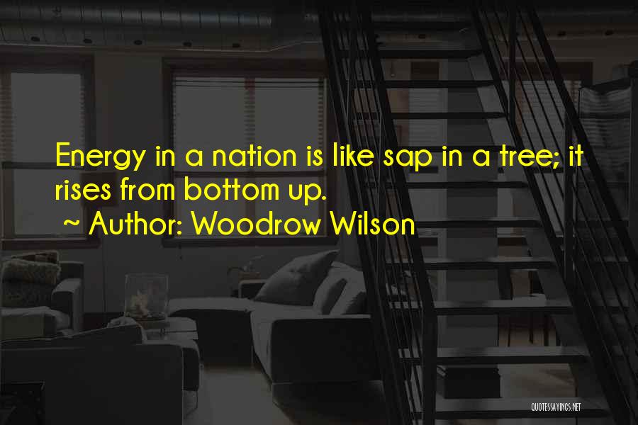 Woodrow Wilson Quotes: Energy In A Nation Is Like Sap In A Tree; It Rises From Bottom Up.