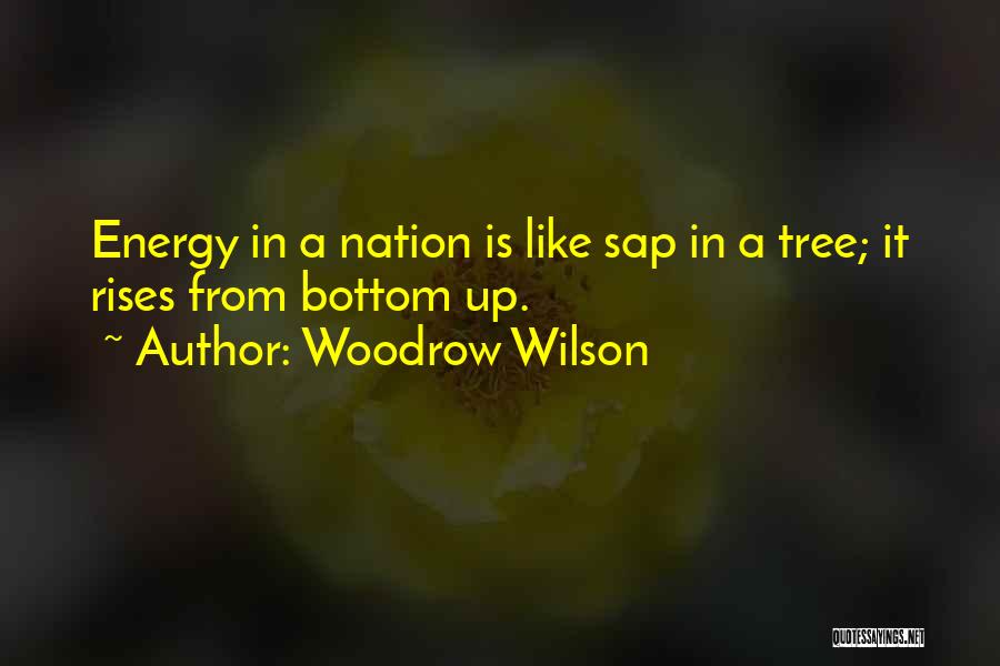 Woodrow Wilson Quotes: Energy In A Nation Is Like Sap In A Tree; It Rises From Bottom Up.