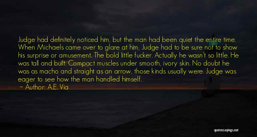 A.E. Via Quotes: Judge Had Definitely Noticed Him, But The Man Had Been Quiet The Entire Time. When Michaels Came Over To Glare
