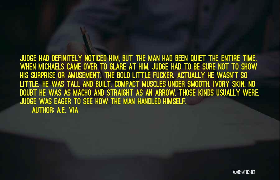 A.E. Via Quotes: Judge Had Definitely Noticed Him, But The Man Had Been Quiet The Entire Time. When Michaels Came Over To Glare