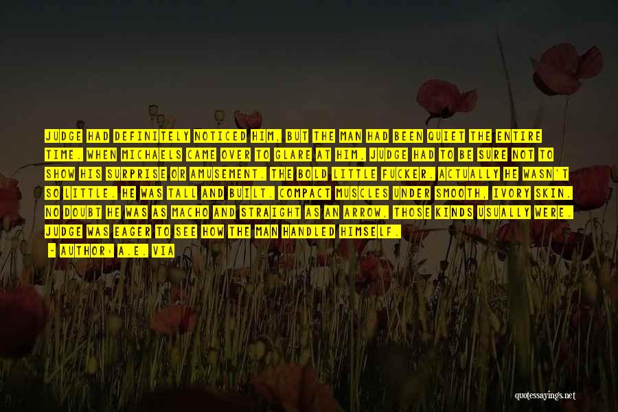 A.E. Via Quotes: Judge Had Definitely Noticed Him, But The Man Had Been Quiet The Entire Time. When Michaels Came Over To Glare