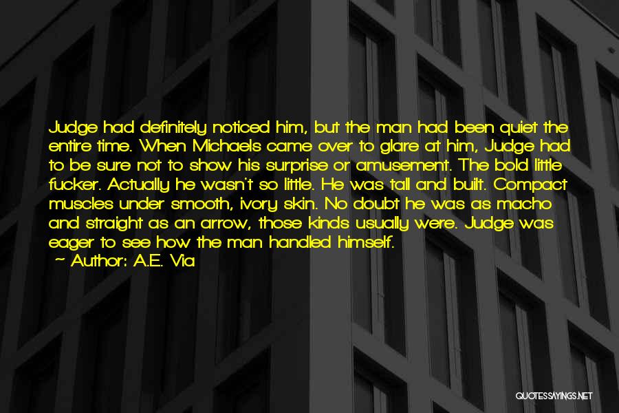 A.E. Via Quotes: Judge Had Definitely Noticed Him, But The Man Had Been Quiet The Entire Time. When Michaels Came Over To Glare