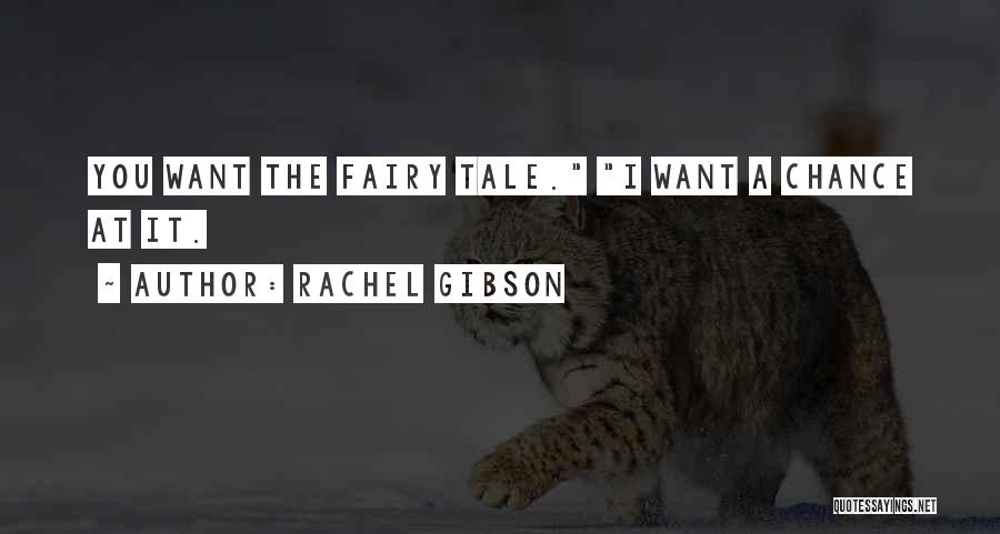 Rachel Gibson Quotes: You Want The Fairy Tale. I Want A Chance At It.
