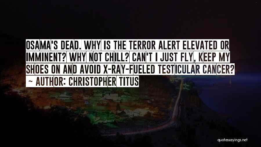 Christopher Titus Quotes: Osama's Dead. Why Is The Terror Alert Elevated Or Imminent? Why Not Chill? Can't I Just Fly, Keep My Shoes