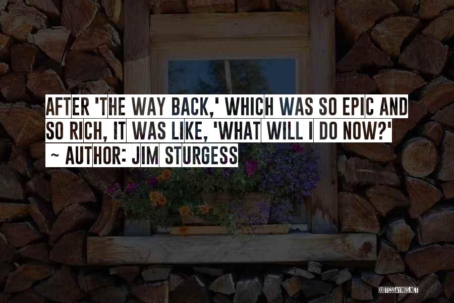 Jim Sturgess Quotes: After 'the Way Back,' Which Was So Epic And So Rich, It Was Like, 'what Will I Do Now?'