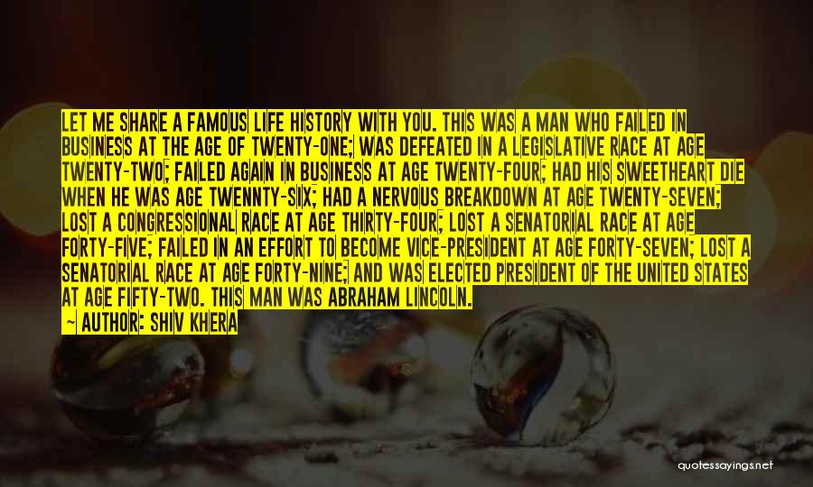 Shiv Khera Quotes: Let Me Share A Famous Life History With You. This Was A Man Who Failed In Business At The Age