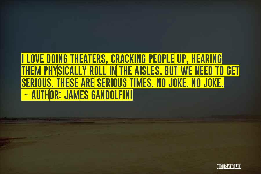 James Gandolfini Quotes: I Love Doing Theaters, Cracking People Up, Hearing Them Physically Roll In The Aisles. But We Need To Get Serious.