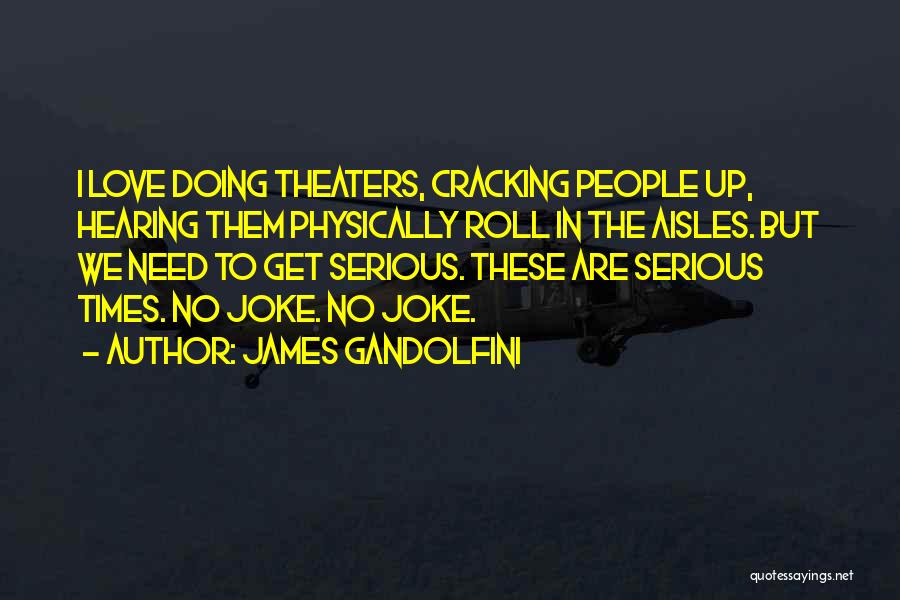 James Gandolfini Quotes: I Love Doing Theaters, Cracking People Up, Hearing Them Physically Roll In The Aisles. But We Need To Get Serious.