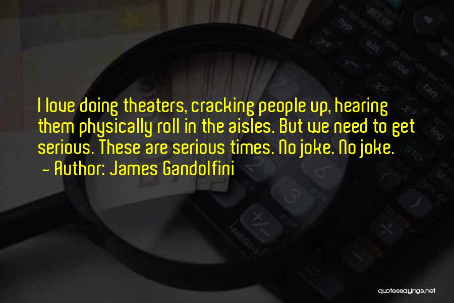 James Gandolfini Quotes: I Love Doing Theaters, Cracking People Up, Hearing Them Physically Roll In The Aisles. But We Need To Get Serious.