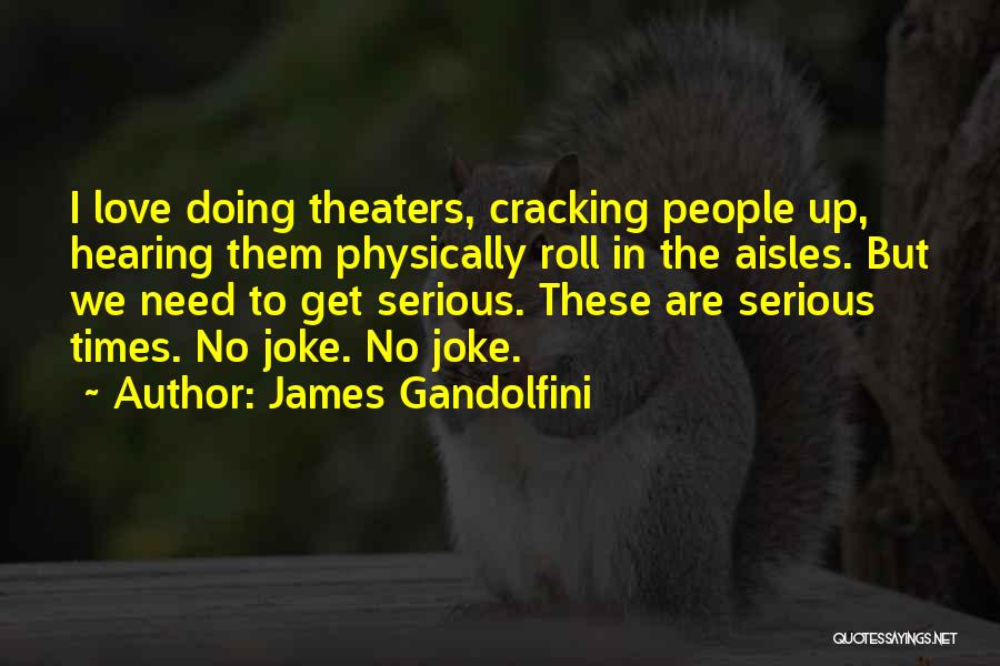 James Gandolfini Quotes: I Love Doing Theaters, Cracking People Up, Hearing Them Physically Roll In The Aisles. But We Need To Get Serious.