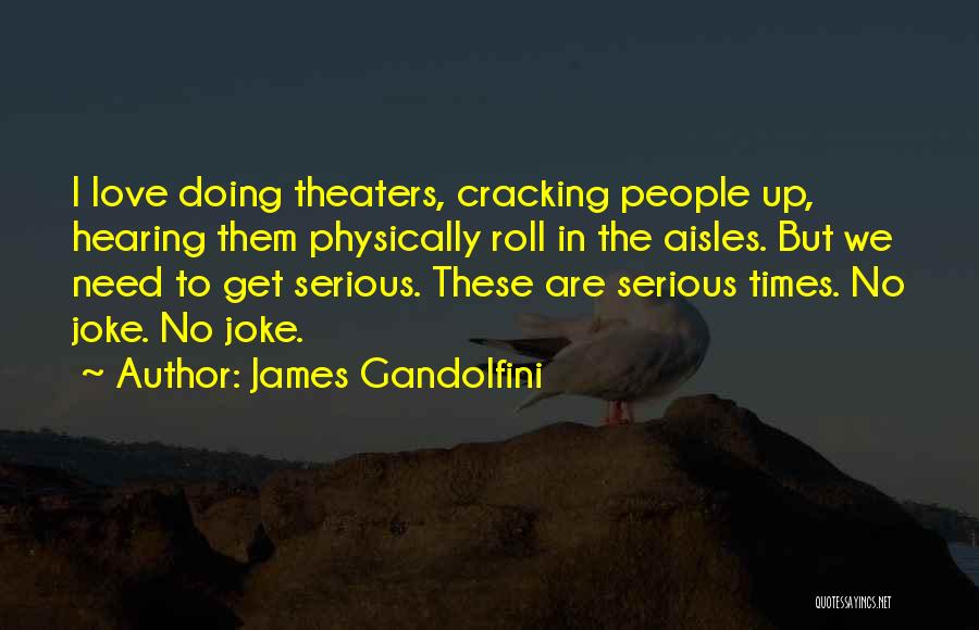 James Gandolfini Quotes: I Love Doing Theaters, Cracking People Up, Hearing Them Physically Roll In The Aisles. But We Need To Get Serious.