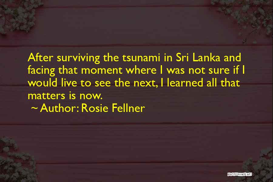 Rosie Fellner Quotes: After Surviving The Tsunami In Sri Lanka And Facing That Moment Where I Was Not Sure If I Would Live