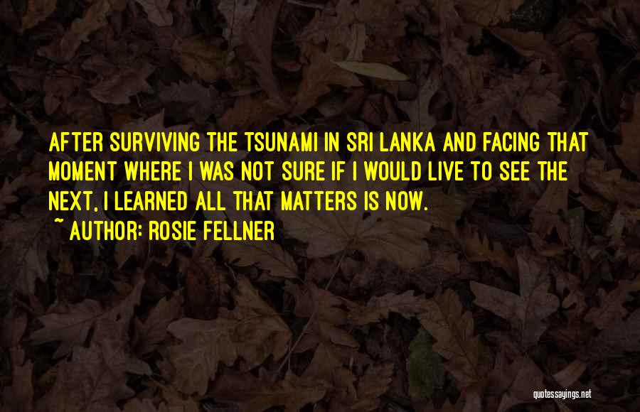 Rosie Fellner Quotes: After Surviving The Tsunami In Sri Lanka And Facing That Moment Where I Was Not Sure If I Would Live