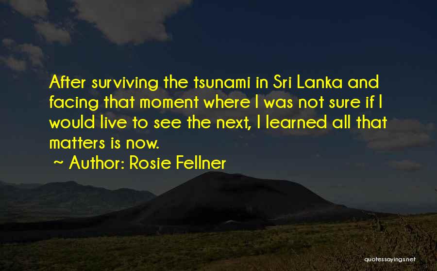 Rosie Fellner Quotes: After Surviving The Tsunami In Sri Lanka And Facing That Moment Where I Was Not Sure If I Would Live