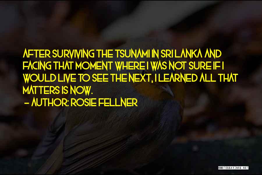 Rosie Fellner Quotes: After Surviving The Tsunami In Sri Lanka And Facing That Moment Where I Was Not Sure If I Would Live