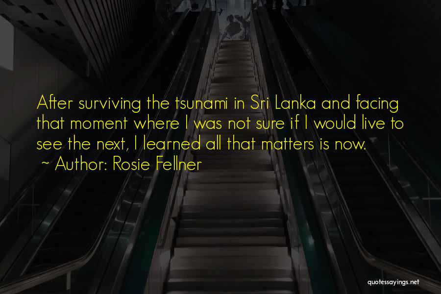 Rosie Fellner Quotes: After Surviving The Tsunami In Sri Lanka And Facing That Moment Where I Was Not Sure If I Would Live