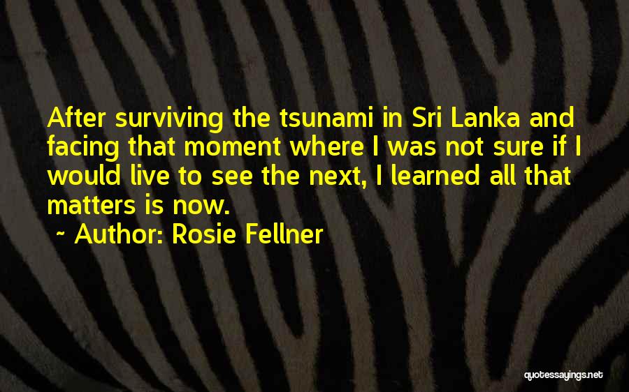 Rosie Fellner Quotes: After Surviving The Tsunami In Sri Lanka And Facing That Moment Where I Was Not Sure If I Would Live