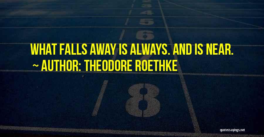 Theodore Roethke Quotes: What Falls Away Is Always. And Is Near.