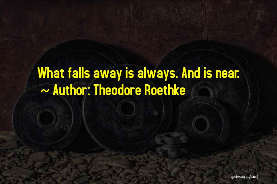 Theodore Roethke Quotes: What Falls Away Is Always. And Is Near.